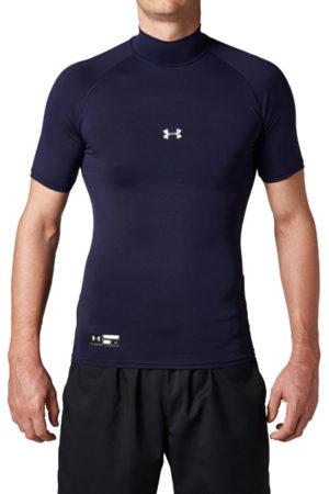 UA HG ARMOUR SS SHIRTS MOCK BB (NAVY)