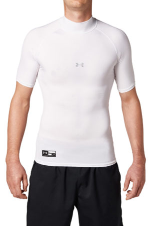 UA HG ARMOUR SS SHIRTS MOCK BB (WHITE)