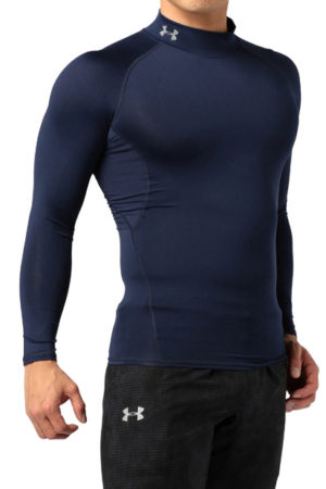 UA HG ARMOUR LS SHIRT MOCK (NAVY)